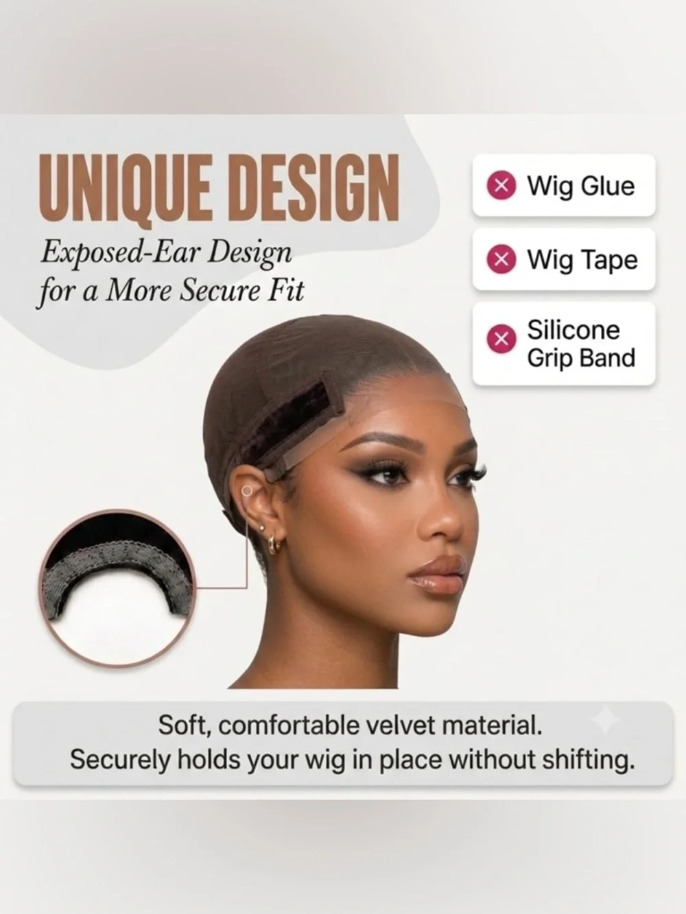 1 Pcs Wig Grip Cap for Glueless Wigs